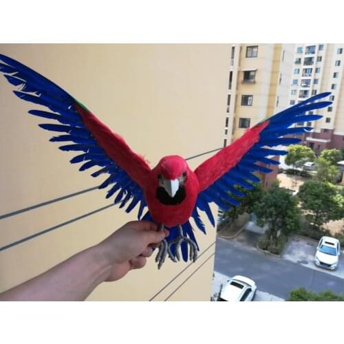 Real life Bird colourful feathers parrot large 45x60cm spreading wings parrot bird,garden decoration filming prop gift h1497