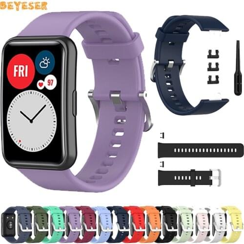 Strap For Huawei Watch Fit Smartwatch Watchband Silicone Wrist Band Replacement Bracelet Wristband Sports Correa Accessories