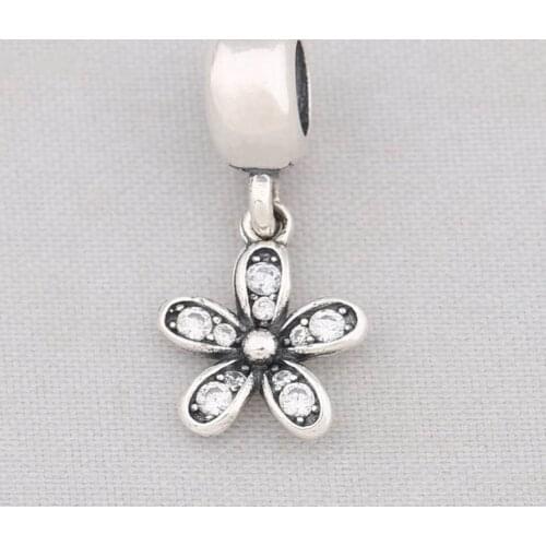 S925 DIY Jewelry Daisy Flowers Dangle Charm fit Lady Bracelet Bangle