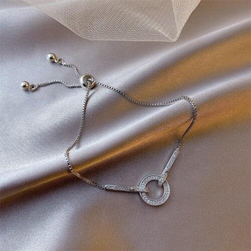 Earrings for Women Fashionable Geometry Crystal Adjustable Light Luxury Bracelet Jewelry Wholesale