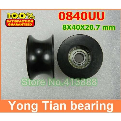 10 Pcs/ Lot 0840UU 8mm Groove Guide Pulley Sealed Rail Ball Bearing BU0840 8*40*20.7 mm 608Z