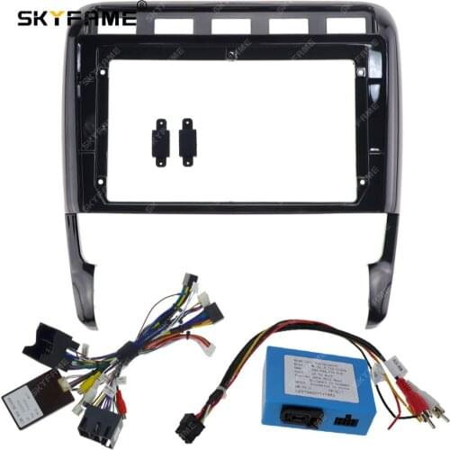 SKYFAME Car Frame Cable CANBUS For PORSCHE Cayenne 2002-2009 Big Screen Audio Dash Panel Frame Fascia