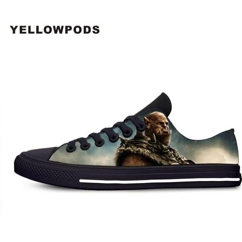 Mens Casual Shoes Fashion Hot Cool Handiness Fantasy Epic Movie Warcraft Customized Print Picture Canvas Light Couples Shoes