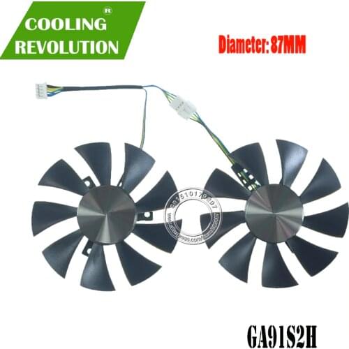 Free Shipping 2pcs/Lot GA91S2H 12V 0.35A 40*40*40mm 4Pin 87mm VGA Fan For ZOTAC GTX1070 MINI Graphics Card Cooler Cooling Fan