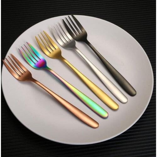 Stainless Steel Forks Cutlery Dinner Fork Ice Cream Dessert Picnic Forks Tableware Cutlery Fork Kitchen Gadgets