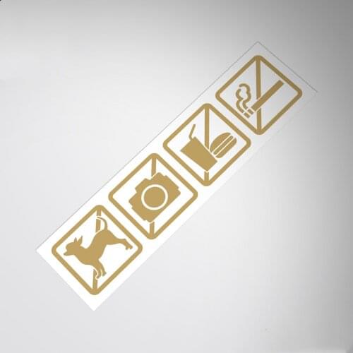 Car Styling Vinyl Warning No Smoking Pet Photo Food Auto Window Body Sticker Decals 24x5.5cm