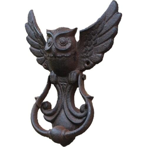 Vintage Antique Door Knocker Cast Iron Owl Door Knocker for Front Door Home Decor Ring Furniture Handle Accessories