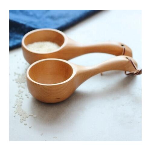 Japanese solid wood water scoop deepening wooden spoon big wine scoop rice scoop