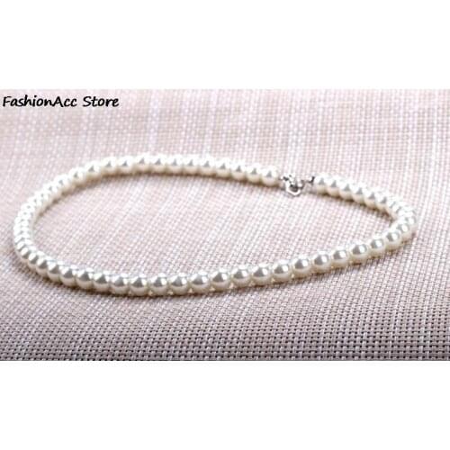1 Strand Women Fashion Jewelry Pearl Necklace 42cm 8mm New Fashion Statement Imitate Pearl Beads For Wedding Party Decoration