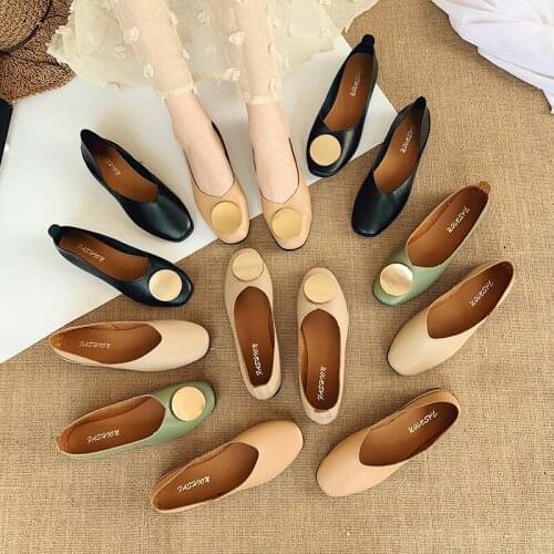 2019 korean autumn fall fashion black leather slip on shoes for women loafers flats female shoes nurse modis mocasines mujer