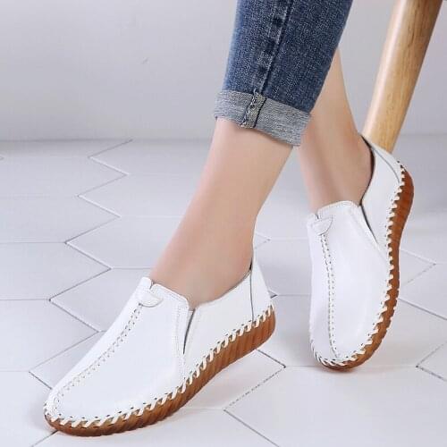 Women Flats Shoes Handmade Genuine Leather Slip-on Shoes Woman Moccasins Ladies Oxfords Ballerina Flats Shoes
