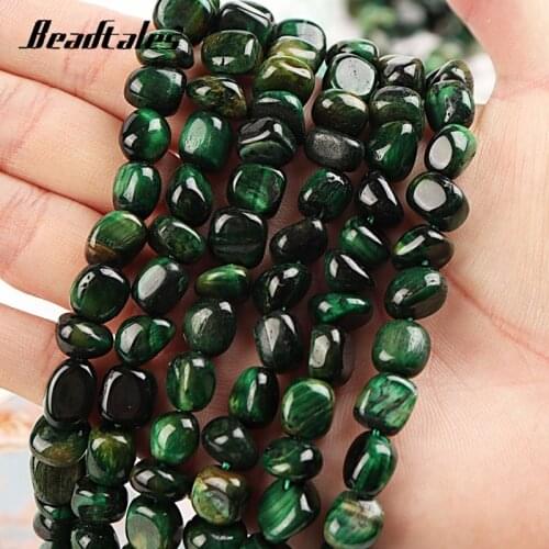 15inch 8mm Green Irregular Tiger Eye Beads Natural Stone Loose Stone Beads For Jewelry Making DIY Making Bracelet Beeadtales