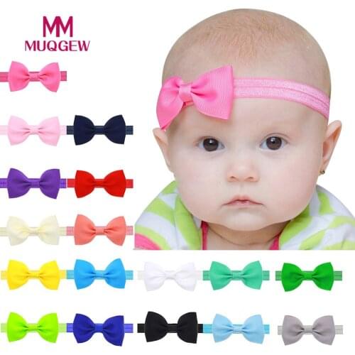 17 Colors Headband Solid Candy Baby Kids Girls Mini Bowknot Hairband Elastic Headband Hair Accessories Wholesale&Dropship 0