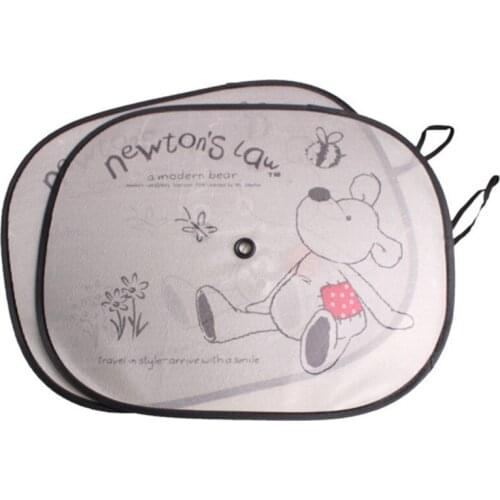 2Pcs Auto Sun Shade Car Sun Visor Auto Sun Shade Cartoon Window Suction Cup Car Curtain Car Styling Covers Sunshade