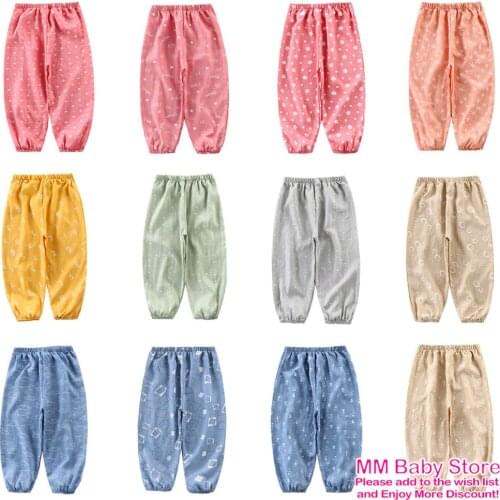 2021 Summer Childrens Mosquito Pants Baby Slacks Pants Boys Girls' Trousers Baby Casual Pants Bottoms Clothes