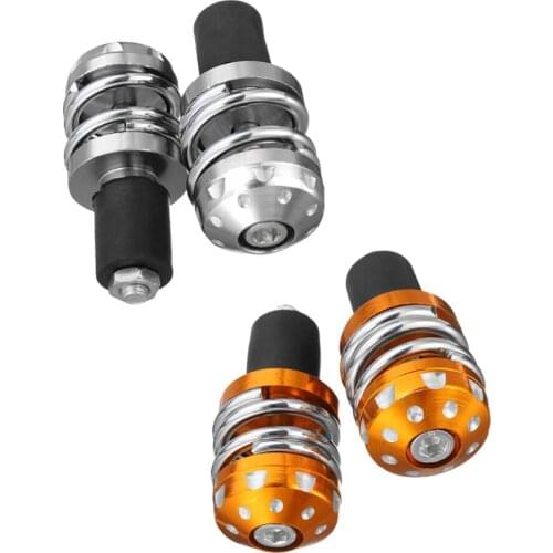 22mm Motorcycle Anti Vibration Handle Bar End Plug Grip End Cap Silver&Gold