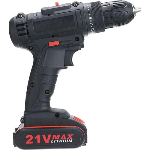 3/8" Electrical Screwdriver Drill With Battery Drill Bit 21V 2 Speed Household Electric Cordless Impact Drill Set Power Tool