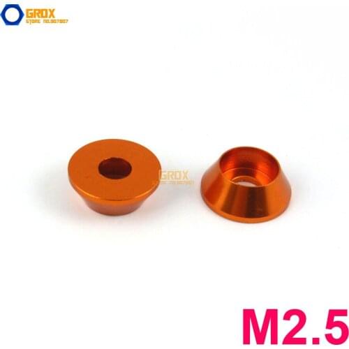 30 Pieces M2.5 Orange Aluminum Washer Socket Head Cap Screw Washer