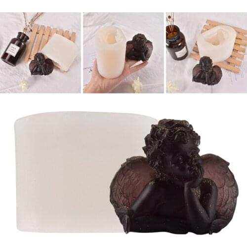 N84D 3D Little Angel Silicone Mold Keychain Resin Epoxy Craft Polymer Clay Craft DIY Ornament Jewelry Candles Making Tool