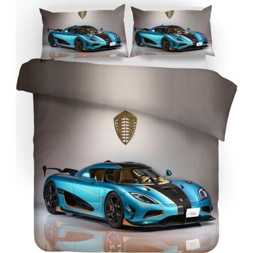 3D Printing Supercar Car Duvet Cover Home Bed Decorative Bedding Sets for Boys Girls Birthday Gifts ( NO Sheet)