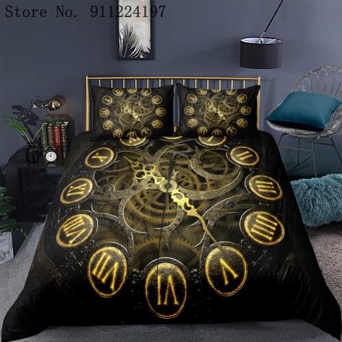3D Ancient Clock Printing Duvet Cover Microfiber Bedding Set Queen King Size Bed Sheet Comforter Cover 259*229cm Home Textile