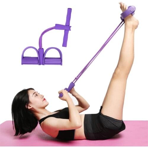4 Tube Resistance band fitness Latex Pedal Exerciser Sit-up Pull Rope Expander Elastic Bands Yoga equipment home exercise