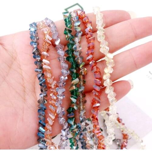 475pcs/lot Colorful Triangle Shape Crystal Beads 6x4mm Mini Transparent Glasses Beads for Jewelry Decoration Making Wholesale