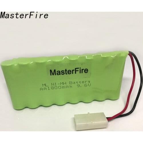 MasterFire New AA Ni-MH 9.6V 1800mAh Ni MH Battery Rechargeable Batteries Pack With two wires Plugs
