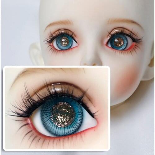 BJD doll accessories are suitable for 14mm 16mm simulation flash pupil blue glass eyes doll accessories