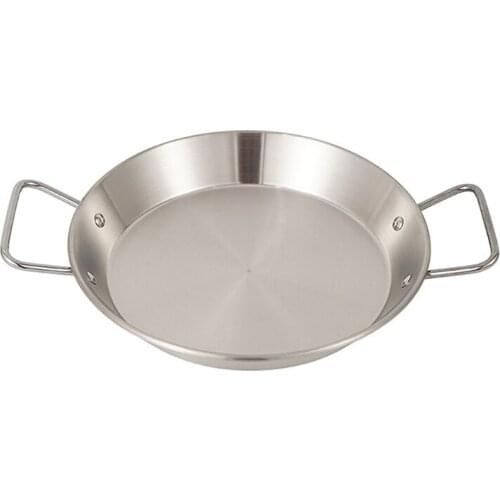 Nonstick Frying Pan Stainless Steel Binaural Pans Uncoated Thick Handle Fried Chicken Fruit Plate Kitchen Utensils