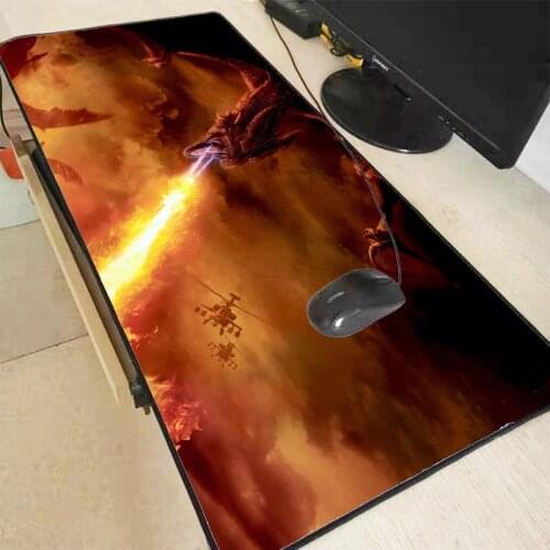 XGZ Dragon with Fire Animal Large Speed Mouse Pad Gaming Locking Edge Mousepad Rubber Keyboard Pad Mouse Mat Computer Desk Mat
