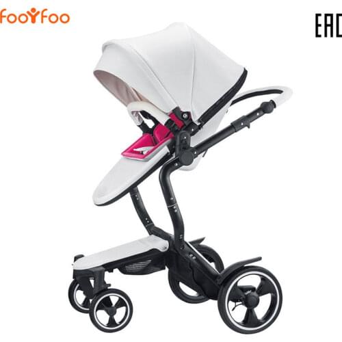Foofoo stroller baby luxury foldable eco-leather easy to clean free shipping
