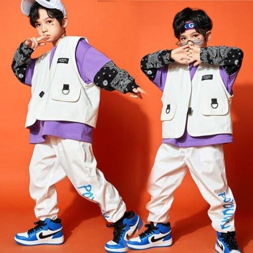 Kids Hip Hop Clothing Graphic Oversized Sweatshirt Tops Streetwear Jogger Pants For Girl Boys Jazz Dance Costume Set Clothes