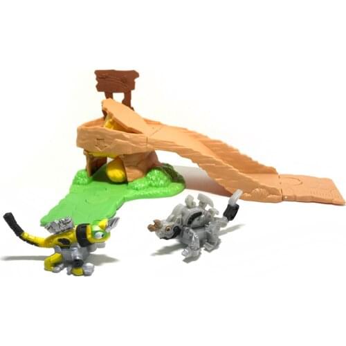 Dinotrux Dinosaur Truck Dinosaur track Toy Car Multiple Scenes Can Assemble Childrens Mini Dinosaur Model yellow track Toys