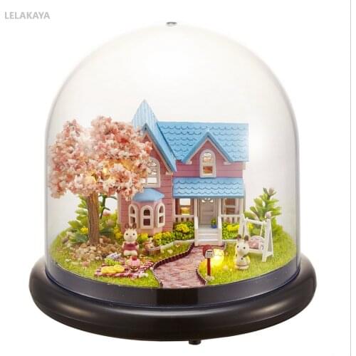 Farm Garden Wooden DIY Handcraft Doll Houses Miniature Assembling Furniture Glass Ball Toys Building Model Kit Doll House