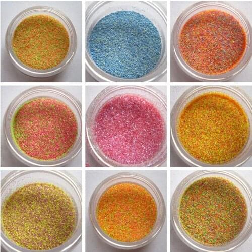 Beautiful Colorful 008 fine neon glitter paillette mix for nail art 5 grams each 9 color