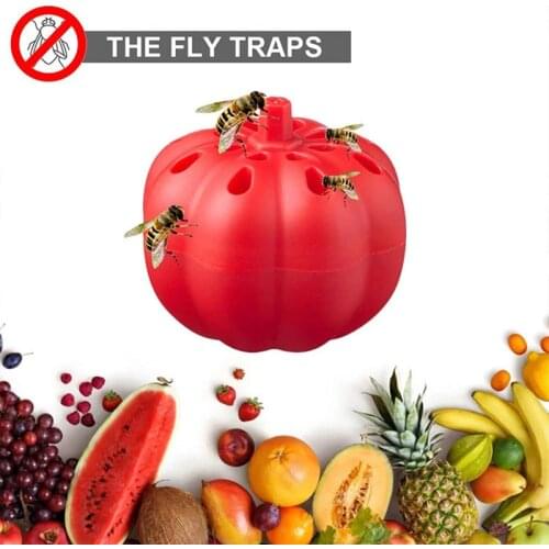 2Pcs Fly Traps Pumpkin Shape Transparent Reusable Pest Control Accessory for Indoor Outdoor