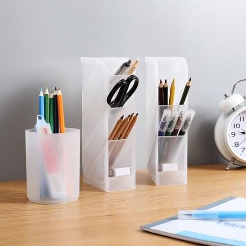 Multifunctional 4 Grid Desktop Organizer Pen Holder Makeup Storage Box School Office Accessories Stationery Organizer