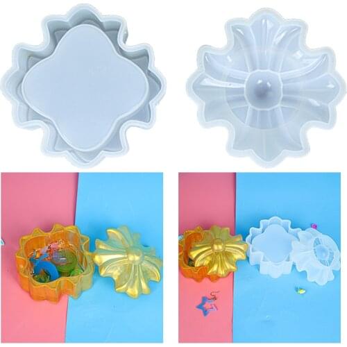 A Set Silicone Mold Polygonal Box With Lid Casting Mold Tool For Kitchen Accessories Jewelry Family Decoration Craft Handmade