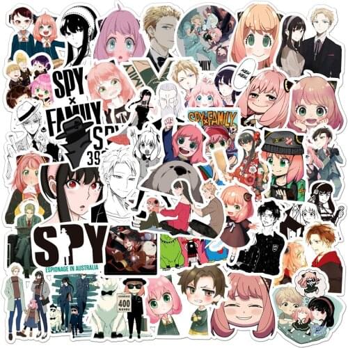 10/50pcs Cartoon Spy Family Anime Stickers Laptop Skateboard Luggage Suitcase Phone Graffiti Cute Stickers Kids Gift Toy Decal