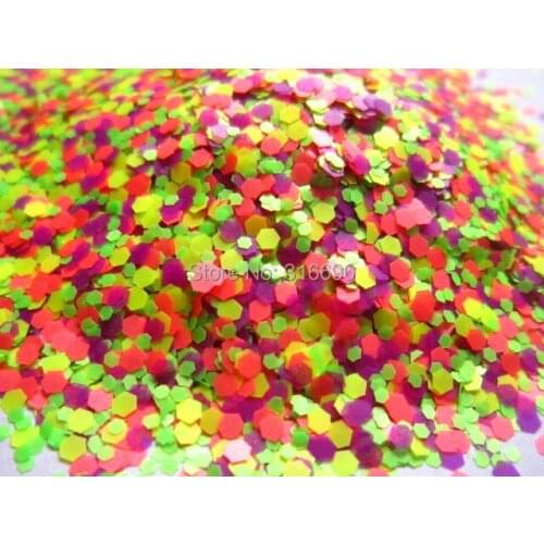 Neon Matte Solvent Resistant Glitter Mix for nail art,DIY nail polish