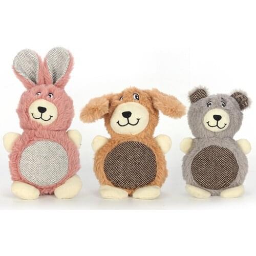 Newest Interactive Dog Soft Plush Squeaky Puppy Toy Rabbit Dog Bear Shape Cute Doll Pet Accessories