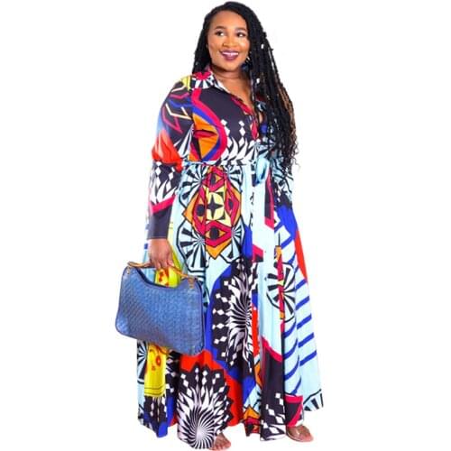 New Spring Festival Summer Digital Print Dress Fashionable Sexy Big Swing Dresses Medium Long Belted Plus Size Womens Dresses