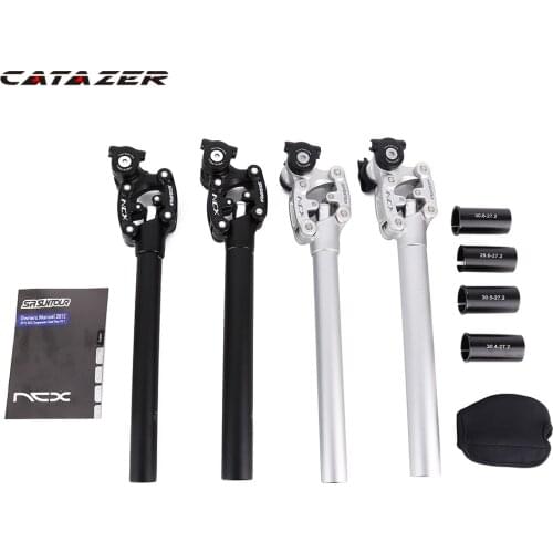 Suntour NCX 27.2 31.6 27.2mm/31.6mm*350mm Sliver Black Seatposts Bicycle Damping Suspension Seatpost Mountain Bike Seat Post