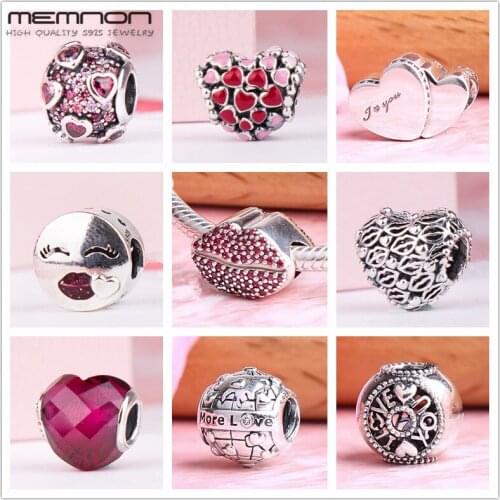 Valentines Day Love Kisses Burst of Love Charms 925 sterling silver hearts beads fit bracelet necklace DIY gift for lover BE529