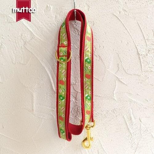 MUTTCO Adjustable dog collar THE MERRY christmas handmade pet products 5 sizes metal buckle double cloth dog leash UDC011B