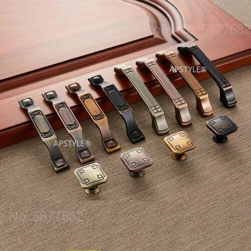 Kitchen Drawer Knob Zinc Alloy 96mm/128mm Dresser Furniture Hardware Bronze Antique Cabinet Cupboard Pull
