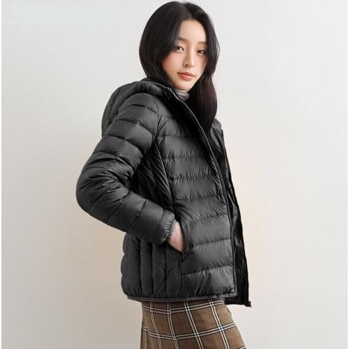 Light warm duck down coats Womens Hooded Down Coat Female Autumn spring Warm Down Jacket Hooded Down Parkas wy295
