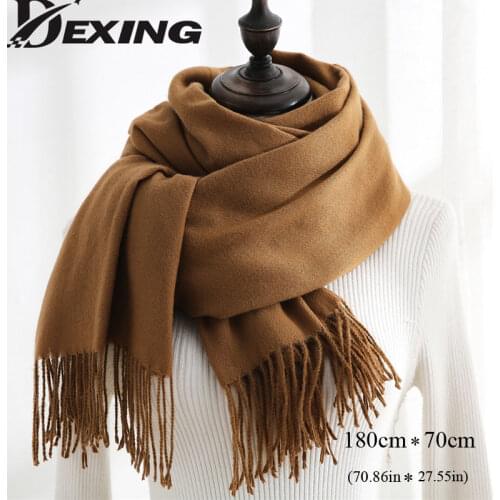 New British Style solid Autumn Winter Scarf for Women Versatile Warm Imitation Cashmere Shawl 70*180cm