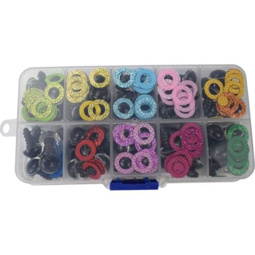 100PCS 10/12MM Buttons Plastic Doll Eyes Safety Eyes for Teddy Bear Stuffed Toys Snap Animal Scrapbooking Puppet Dolls Craft Eye